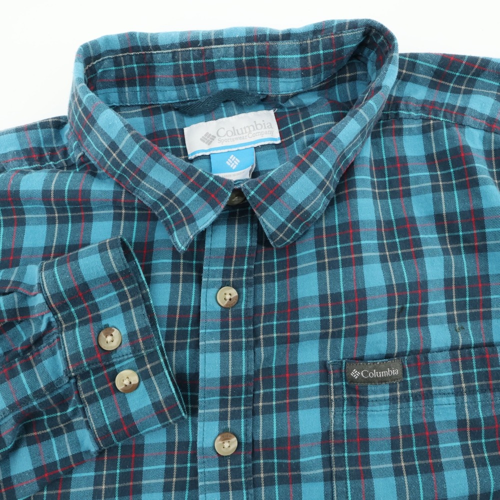 Columbia XL Mens Flannel Shirt Button Up Long Sleeve Plaid Casual